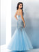 Trumpet/Mermaid Spaghetti Straps Sequin Sleeveless Long Tulle Dresses - Prom Dresses