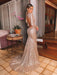 Trumpet/Mermaid Sequins Long Sleeves V-neck Sweep/Brush Train Ruffles Dresses - Prom Dresses
