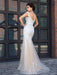Trumpet/Mermaid Sheer Neck Applique Short Sleeves Long Net Dresses - Prom Dresses