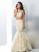 Trumpet/Mermaid Sheer Neck Beading Sleeveless Long Tulle Two Piece Dresses - Prom Dresses