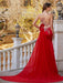 Trumpet/Mermaid Sheer Neck Sleeveless Court Train Applique Stain Dresses - Prom Dresses