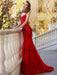 Trumpet/Mermaid Sheer Neck Sleeveless Sweep/Brush Train Applique Tulle Dresses - Prom Dresses