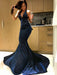 Trumpet/Mermaid Sleeveless Halter Sweep/Brush Train Ruffles Sequins Dresses - Prom Dresses