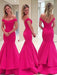 Trumpet/Mermaid Sleeveless Off-the-Shoulder Satin Layers Sweep/Brush Train Dresses - Prom Dresses