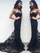 Trumpet/Mermaid Sleeveless Sweetheart Lace Ruffles Sweep/Brush Train Dresses - Prom Dresses