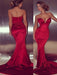 Trumpet/Mermaid Sleeveless Sweetheart Satin Court Train Dresses - Prom Dresses