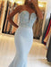 Trumpet/Mermaid Sleeveless Sweetheart Sweep/Brush Train Beading Satin Dresses - Prom Dresses