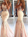 Trumpet/Mermaid Sleeveless Sweetheart Tulle Lace Sweep/Brush Train Dresses - Prom Dresses