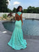 Trumpet/Mermaid Sleeveless V-neck Lace Ruffles Sweep/Brush Train Dresses - Prom Dresses