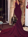 Trumpet/Mermaid Sleeveless V-Neck Spandex Court Train Dresses - Prom Dresses