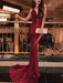 Trumpet/Mermaid Sleeveless V-neck Sweep/Brush Train Ruffles Sequins Dresses - Prom Dresses
