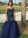 Trumpet/Mermaid Sweetheart Beading Sleeveless Tulle Floor-Length Dresses - Prom Dresses