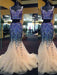 Trumpet/Mermaid Sweetheart Sleeveless Tulle Beading Sweep/Brush Train Two Piece Dresses - Prom Dresses