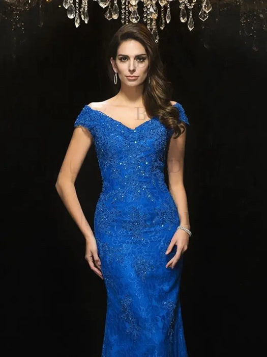 Trumpet/Mermaid V-neck Lace Sleeveless Long Lace Mother of the Bride Dresses - Prom Dresses