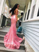 Trumpet/Mermaid V-neck Sweep/Brush Train Sleeveless Sequins Ruffles Dresses - Prom Dresses