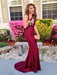 Trumpet/Mermaid V-Neck Sleeveless Sweep/Brush Train Spandex Dresses - Prom Dresses