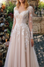 simple wedding dress  tulle a line illusion neck lace applique long sleeve tulle boho wedding bridal dresses with train