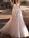 wedding dresses 2021 tulle deep v neck a line sleeveless multilayer tulle lace applique classic bridal gowns with train
