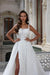 Tulle Lace Aline Wedding Dress Square neck Front Split Bridal Dress - Wedding Dresses