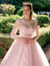 Ball Gown Tulle Scoop Lace Long Sleeves Sweep/Brush Train Dresses - Prom Dresses