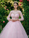 Ball Gown Tulle Scoop Lace Long Sleeves Sweep/Brush Train Dresses - Prom Dresses