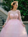 Ball Gown Tulle Scoop Lace Long Sleeves Sweep/Brush Train Dresses - Prom Dresses