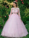 Ball Gown Tulle Scoop Lace Long Sleeves Sweep/Brush Train Dresses - Prom Dresses