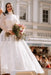 Tulle Plus Size Wedding Dress High Neck Lace Aline Bridal Dress Long Sleeves - Wedding Dresses