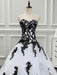 Black Wedding Dresses Tulle Princess Silhouette Sleeveless Low Rise Waist Lace Court Train Bridal Dress