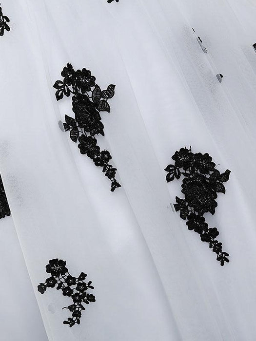 Black Wedding Dresses Tulle Princess Silhouette Sleeveless Low Rise Waist Lace Court Train Bridal Dress