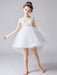 Flower Girl Dresses Jewel Neck Tulle Sleeveless Princess High Low Knee Length Embroidered Kids Social Party Dresses