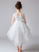 Flower Girl Dresses Jewel Neck Tulle Sleeveless Princess High Low Knee Length Embroidered Kids Social Party Dresses