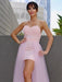 A-Line/Princess Hand-Made Flower Tulle Sleeveless Sweetheart Sweep/Brush Train Dresses - Prom Dresses