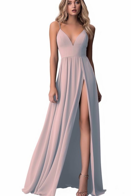 Tulle Spaghetti Strap Side Slit Lace Prom Dresses SYP158