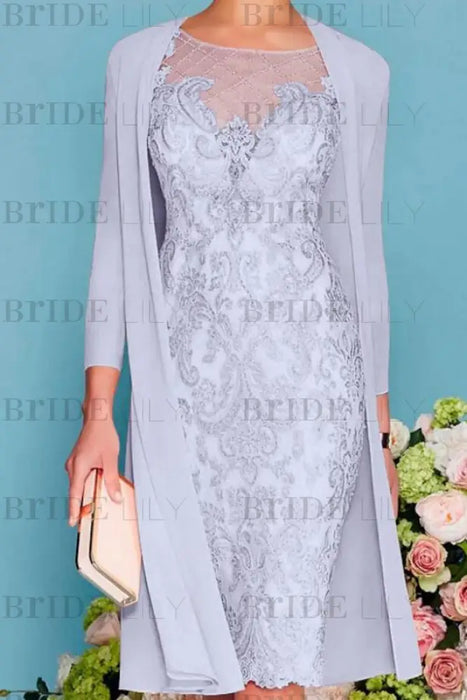 Two Piece Mermaid Mother of the Bride Dress Chiffon 3/4 Sleeves Wedding Guest Outfits - Prom Dresses
