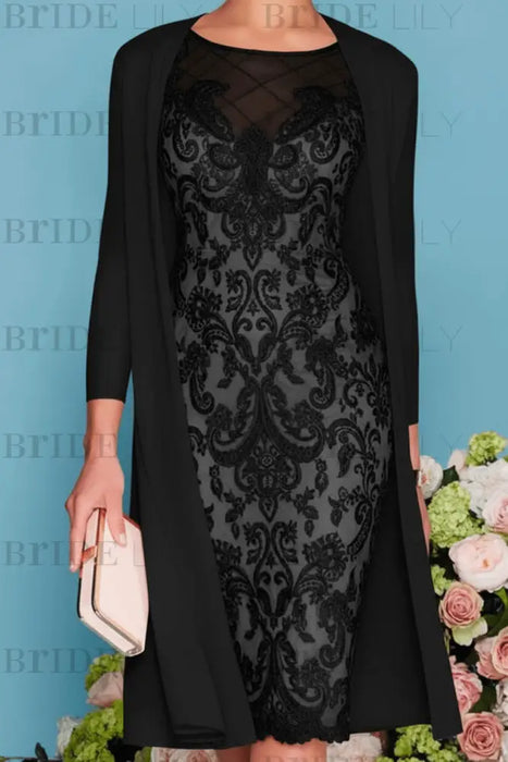 Two Piece Mermaid Mother of the Bride Dress Chiffon 3/4 Sleeves Wedding Guest Outfits - Prom Dresses