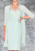 Two Piece Ruffle Chiffon Mother of the Bride Outfit Lace Short Wedding Guest Dress - Prom Dresses