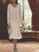 2-Piece V-Neck Chiffon Mother of the Bride Dress Set with Knee-Length Jacket and Sequins