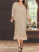 2-Piece V-Neck Chiffon Mother of the Bride Dress Set with Knee-Length Jacket and Sequins