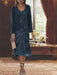 2-Piece V-Neck Chiffon Mother of the Bride Dress Set with Knee-Length Jacket and Sequins