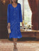 2-Piece V-Neck Chiffon Mother of the Bride Dress Set with Knee-Length Jacket and Sequins