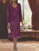 2-Piece V-Neck Chiffon Mother of the Bride Dress Set with Knee-Length Jacket and Sequins