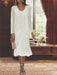 2-Piece V-Neck Chiffon Mother of the Bride Dress Set with Knee-Length Jacket and Sequins