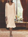 2-Piece V-Neck Chiffon Mother of the Bride Dress Set with Knee-Length Jacket and Sequins