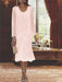 2-Piece V-Neck Chiffon Mother of the Bride Dress Set with Knee-Length Jacket and Sequins