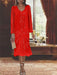 2-Piece V-Neck Chiffon Mother of the Bride Dress Set with Knee-Length Jacket and Sequins