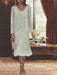 2-Piece V-Neck Chiffon Mother of the Bride Dress Set with Knee-Length Jacket and Sequins