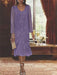 2-Piece V-Neck Chiffon Mother of the Bride Dress Set with Knee-Length Jacket and Sequins