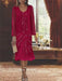 2-Piece V-Neck Chiffon Mother of the Bride Dress Set with Knee-Length Jacket and Sequins