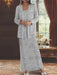 Ankle-length Chiffon Mother of the Bride Dress with Sequins and Jacket